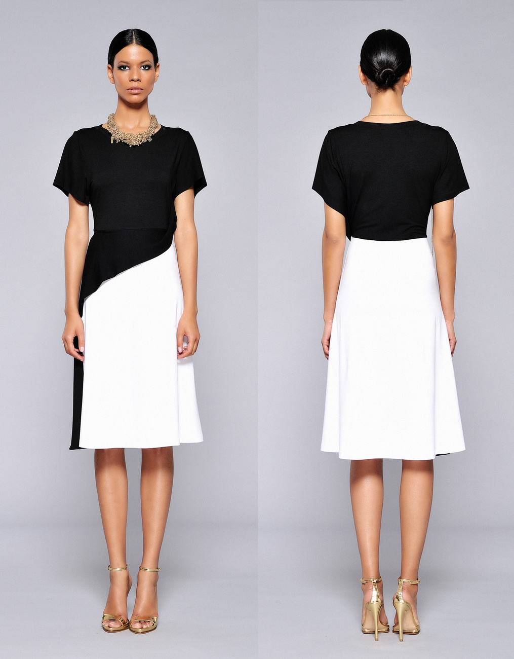 Fehér ruha fekete gallérral 69.500 forint.