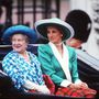 1988. június 11.: az Anyakirálynő és Diana az azóta is midnen évben megtartott
Trooping of the Colour
   ceremónián
