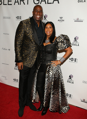 Magic Johnson és Earlitha Kelly a Los Angeles-i gálán.