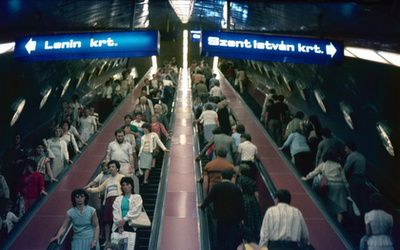 A Nyugati pályaudvar metróállomás mozgólépcsője, 1984