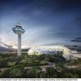 Végül egy szuperizgalmas, de még csak tervben lévő projectről, a szingapúri Changi Airportról, amit a tervezők és a megrendelők is csak „ Air Hub” illetve „Jeweled” néven emlegetnek. „A 2014-ben megkezdett project várhatóan 2018 második szakaszában ér majd véget.