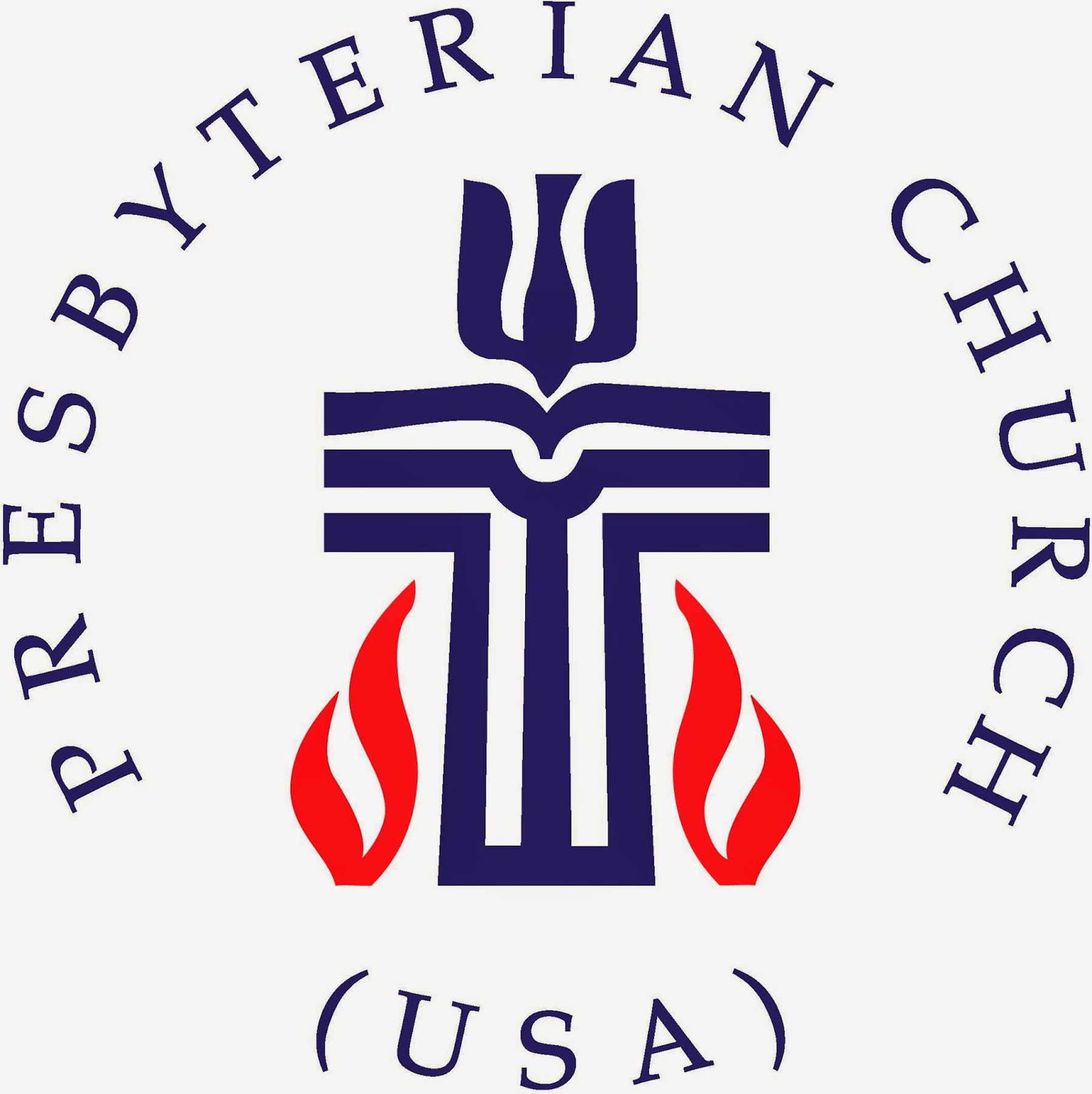 Az amerikai presbiteriániusegyház logójába aztán mindent belesűrítettek, amit csak lehet. Van itt kereszt, biblia a szószéken, egy pásztor köntöse, galamb, hal és tűz, mind egyetlen jelzésen!