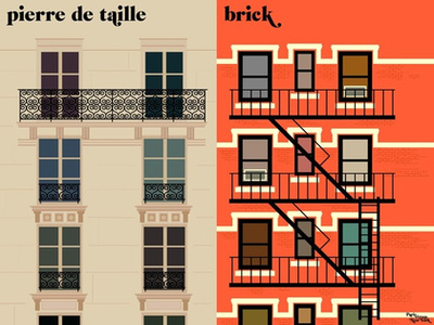 A francia grafikus a világ két leghíresebb városa előtt tiszteleg.