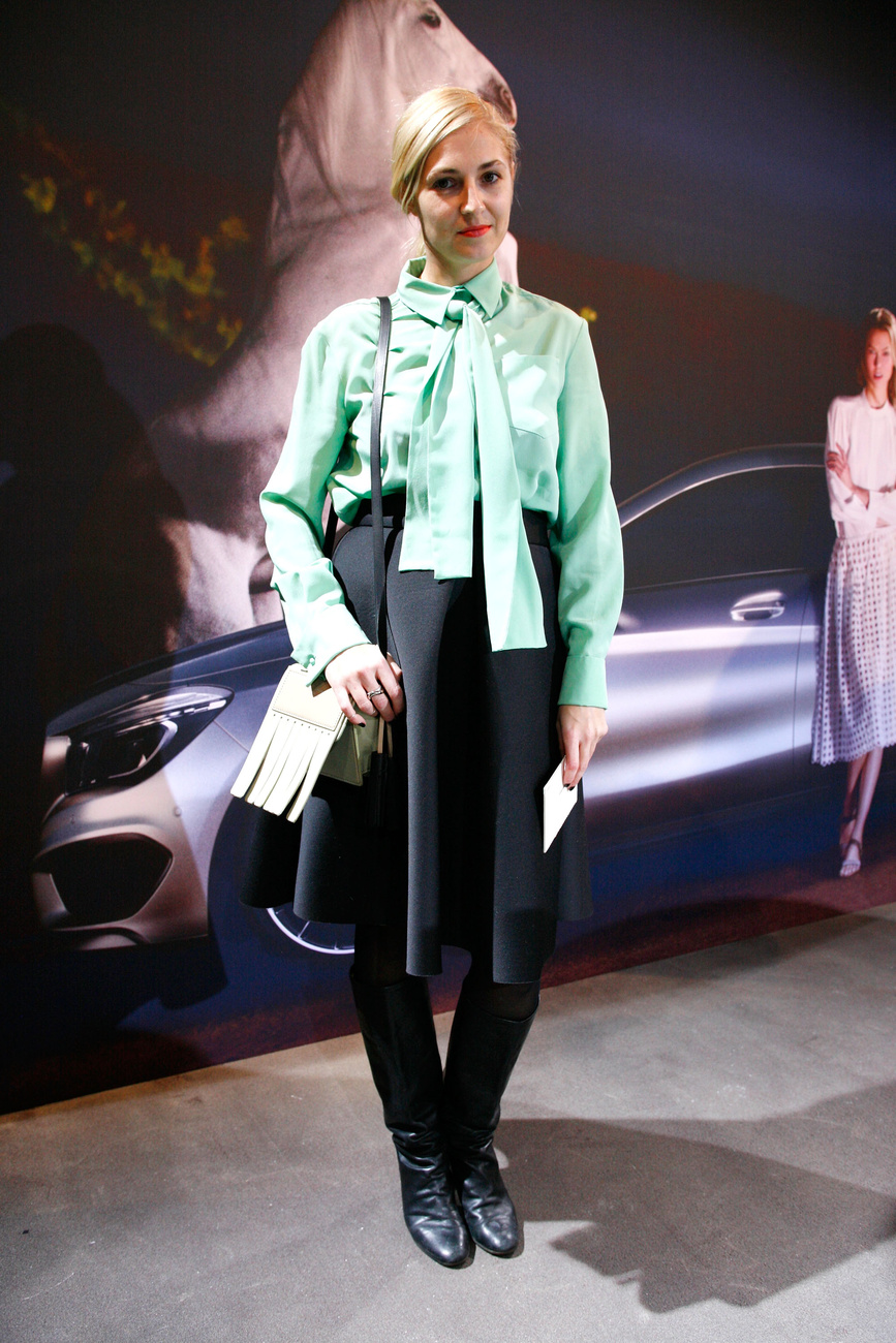 Yanina Hancharova is megjelent a Mercedes-Benz Fashion Week-en január 17-én  