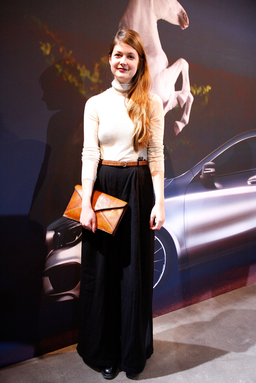 Yanina Hancharova is megjelent a Mercedes-Benz Fashion Week-en január 17-én  