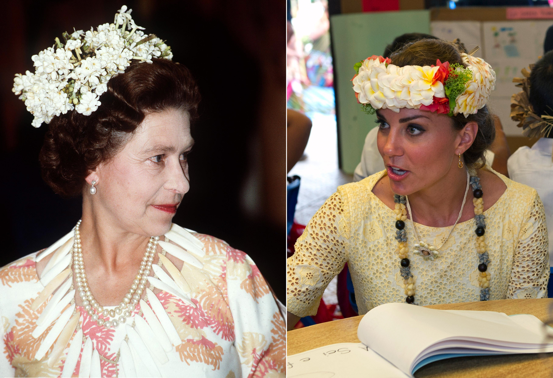 Vilmos és Katalin erősen emlékeztet Erzsébet királynőre és Fülöp hercegre, amikor tradicionális ünnepségen vesznek részt Tuvalun.