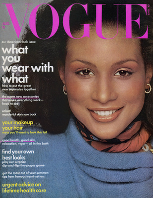 A leginkább üzletasszonyként ismert Shelia Johnson a Vogue címlapján 1980-ban.