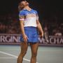 Martina Navratilova a nyolcvanas években a kék-fehér-barna összeállításokat részesítette előnyben.

