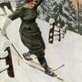 Ilyen csinosban síeltek a nők az Alpokban a huszadik század legelején.
