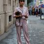 Margaret Zhang a Prada milánói bemutatójára ment el rózsaszín pizsamában.


